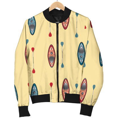 Kayak Pattern Print Design 02 Women's Bomber Jacket