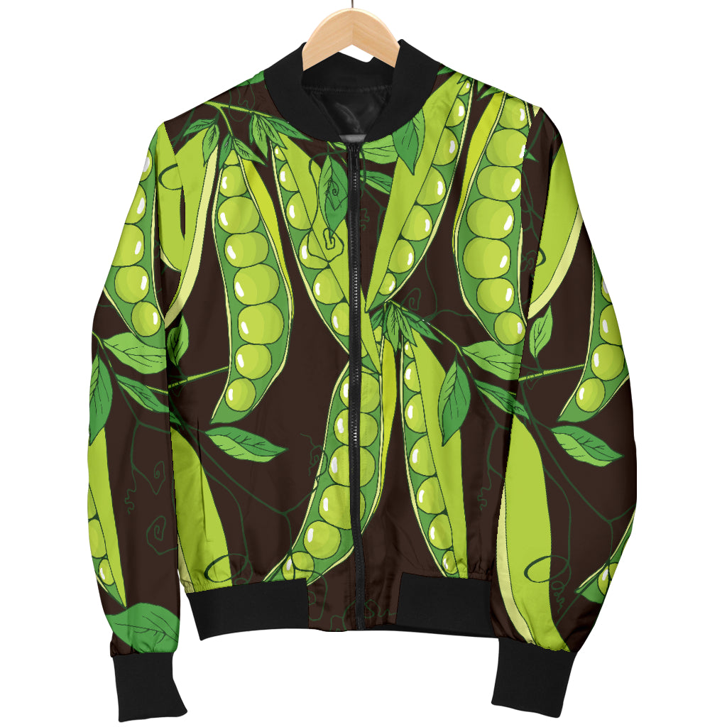 Peas Pattern Print Design A03 Women's Bomber Jacket