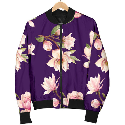 Magnolia Pattern Print Design MAG02 Men Bomber Jacket