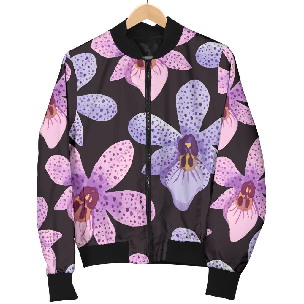 Orchid Pattern Print Design OR08 Men Bomber Jacket
