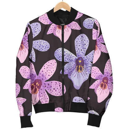 Orchid Pattern Print Design OR08 Men Bomber Jacket