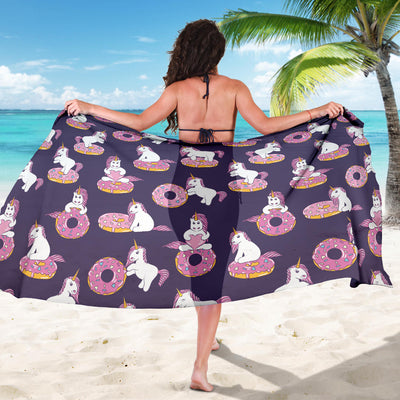 Donut Unicorn Pattern Print Design DN011 Sarong Pareo Wrap