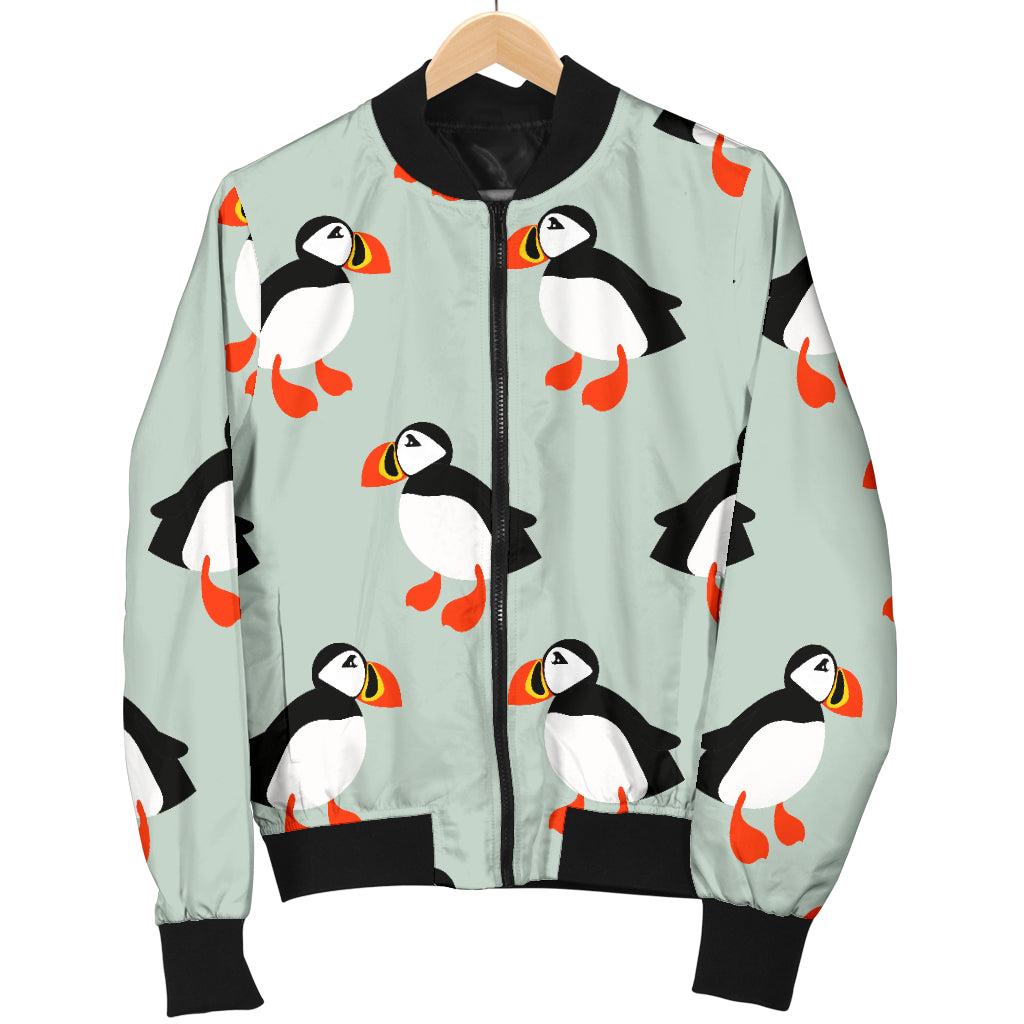 Puffin Pattern Print Design A03 Women's Bomber Jacket