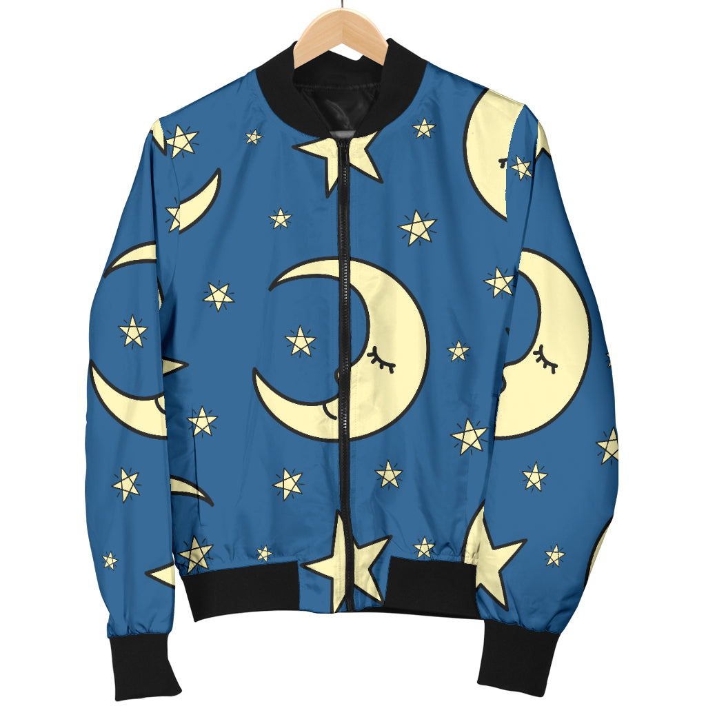 Moon Night Pattern Print Design 03 Women's Bomber Jacket