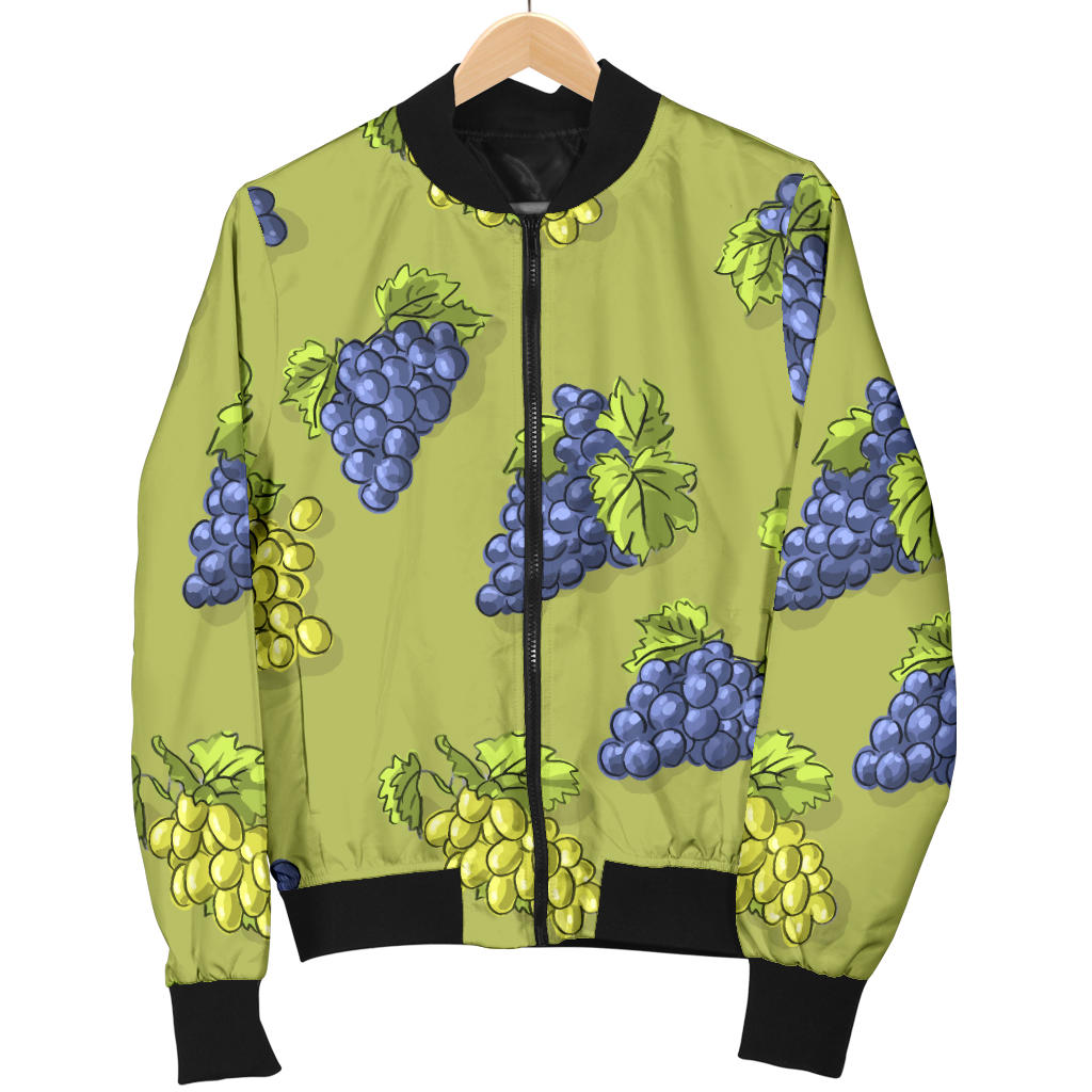 Grape Pattern Print Design GP08 Men Bomber Jacket