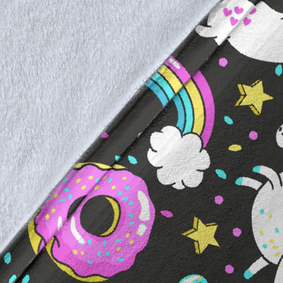 Donut Unicorn Pattern Print Design DN09 Fleece Blanket