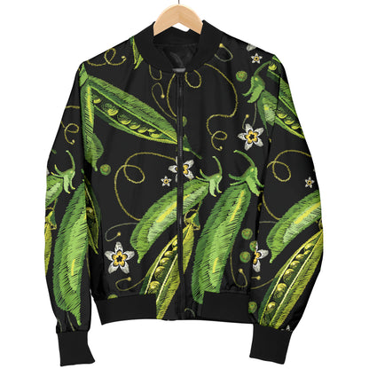 Peas Pattern Print Design A02 Women's Bomber Jacket