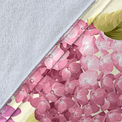 Hydrangea Pattern Print Design HD05 Fleece Blanket