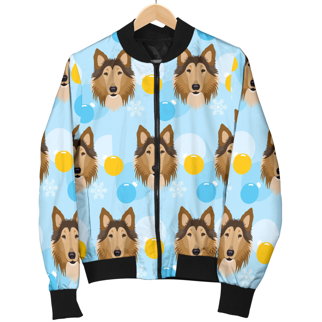 Collies Pattern Print Design 02 Women's Bomber Jacket