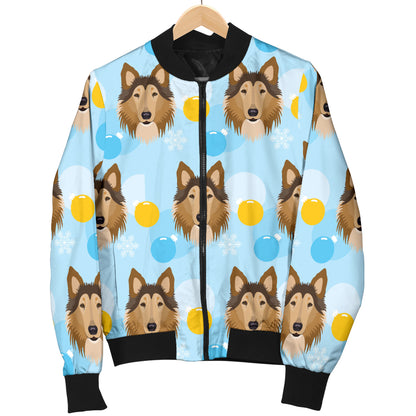 Collies Pattern Print Design 02 Women's Bomber Jacket