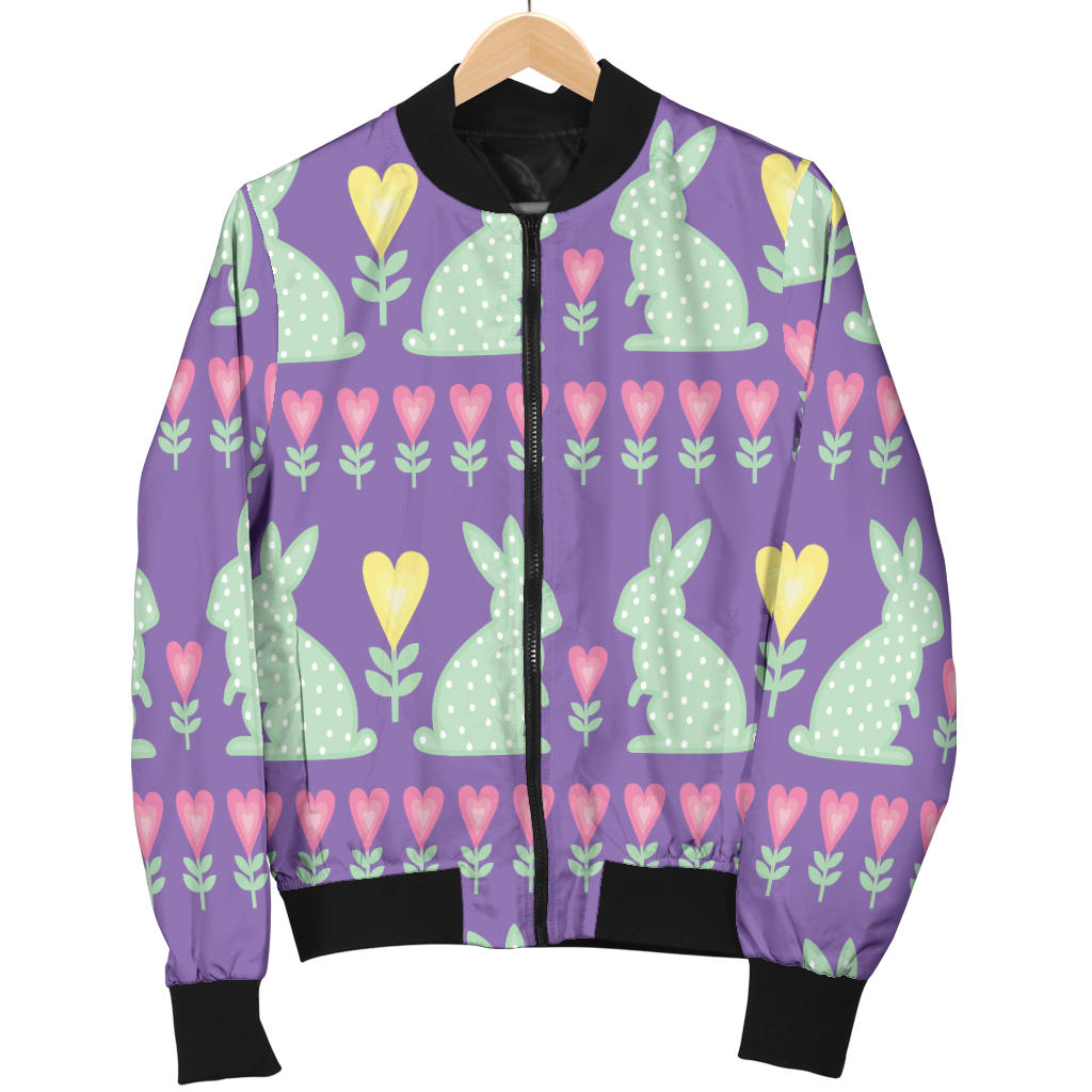 Rabbit Pattern Print Design RB01 Men Bomber Jacket