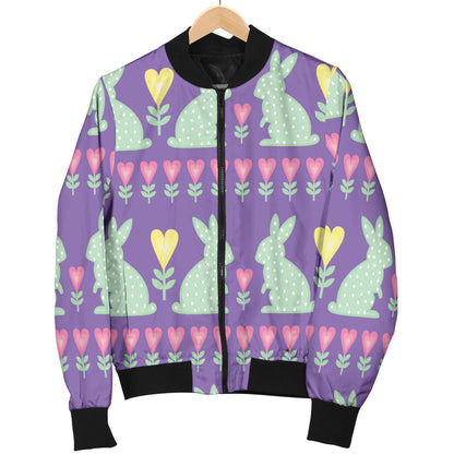 Rabbit Pattern Print Design RB01 Men Bomber Jacket
