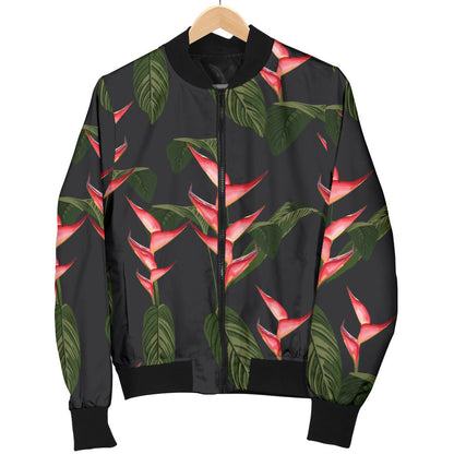 Heliconia Pattern Print Design HL07 Men Bomber Jacket