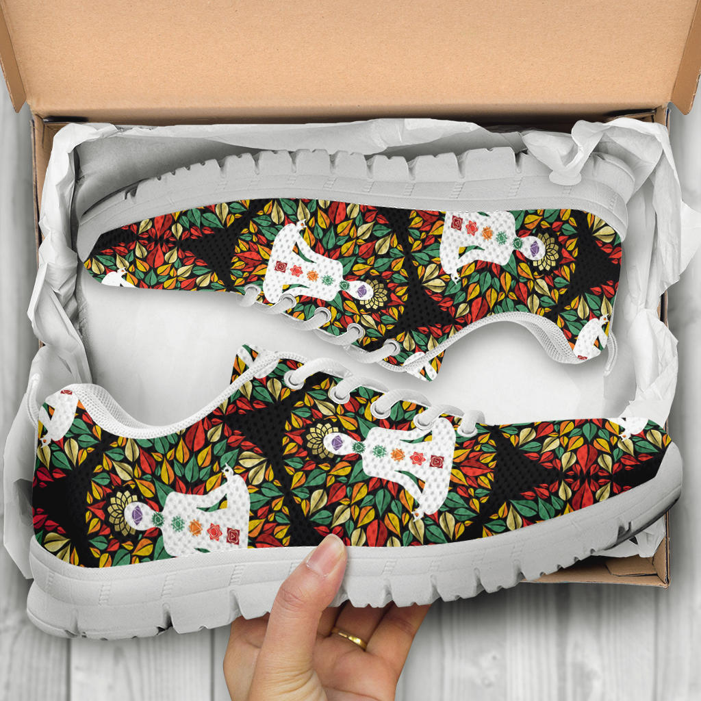 Chakra Yoga Sneakers White Bottom Shoes