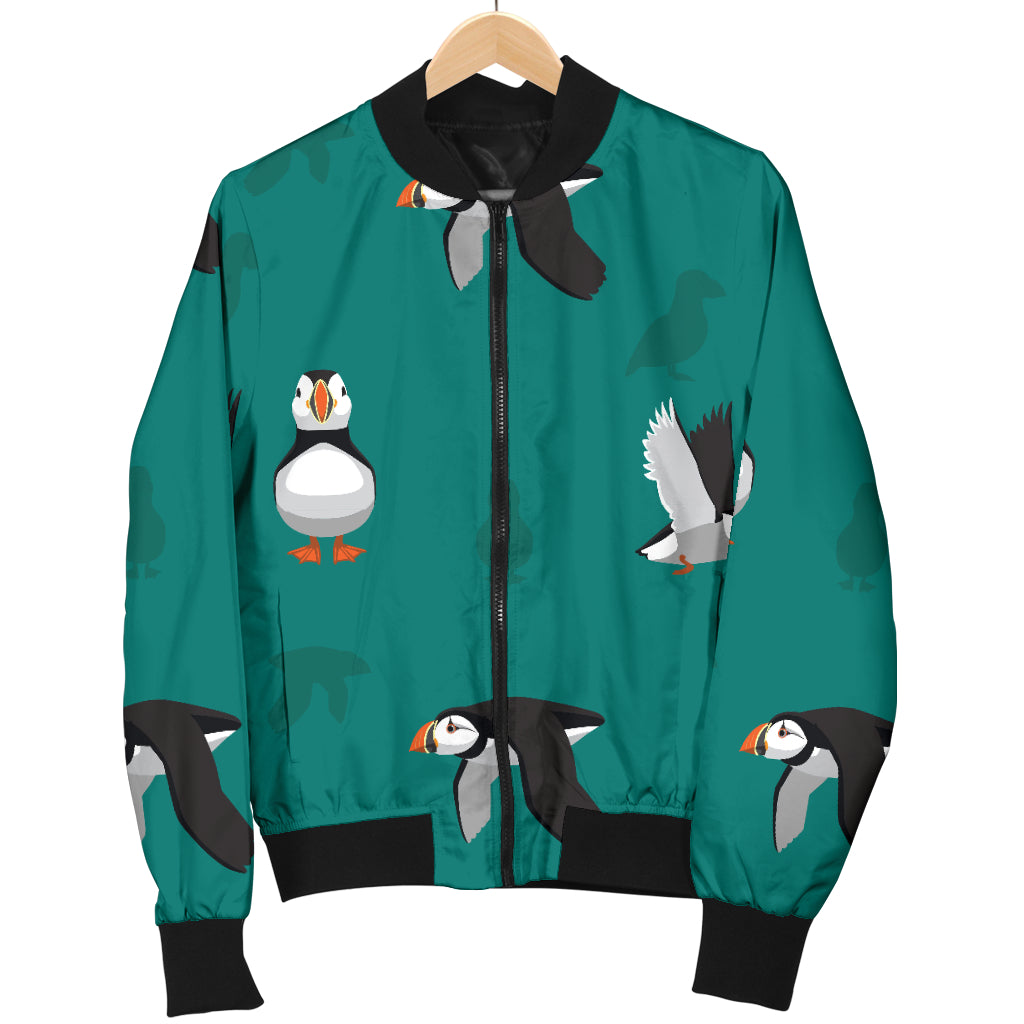 Puffin Pattern Print Design A02 Women's Bomber Jacket