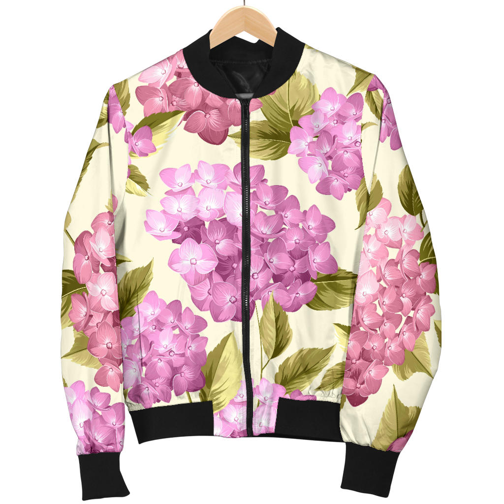 Hydrangea Pattern Print Design HD05 Men Bomber Jacket