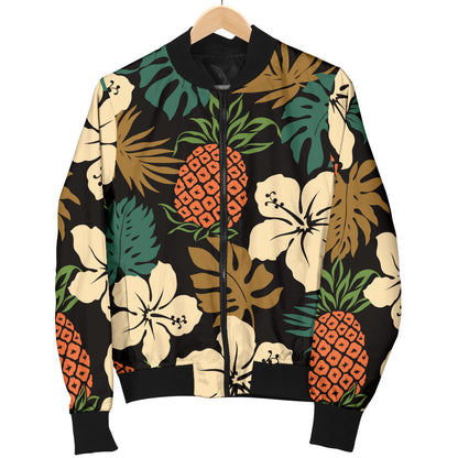 Hawaiian Themed Pattern Print Design H08 Women Bomber Jacket