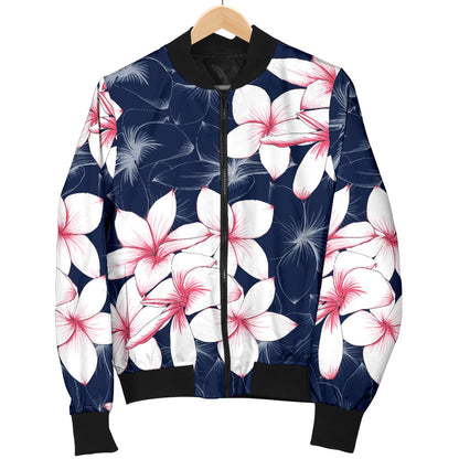 Plumeria Pattern Print Design PM017 Women Bomber Jacket