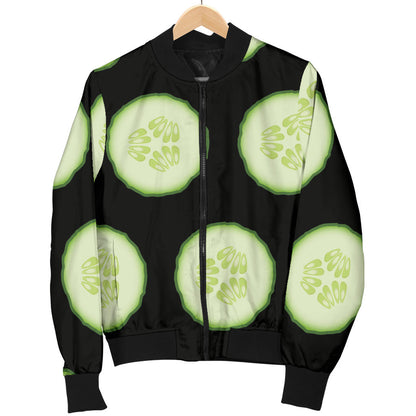 Cucumber Pattern Print Design CC02 Women Bomber Jacket