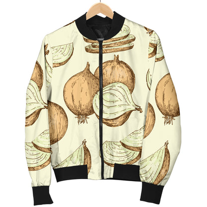 Onion Pattern Print Design A02 Women's Bomber Jacket