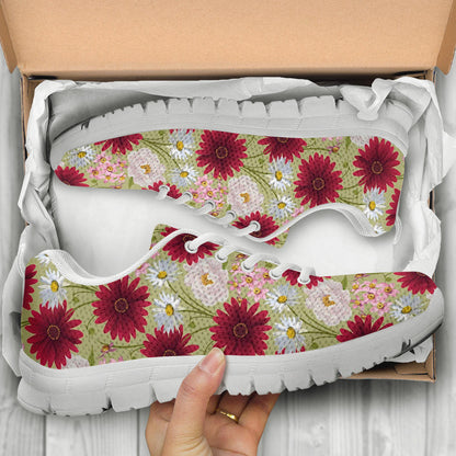 Gerberas Pattern Print Design GB07 Sneakers White Bottom Shoes