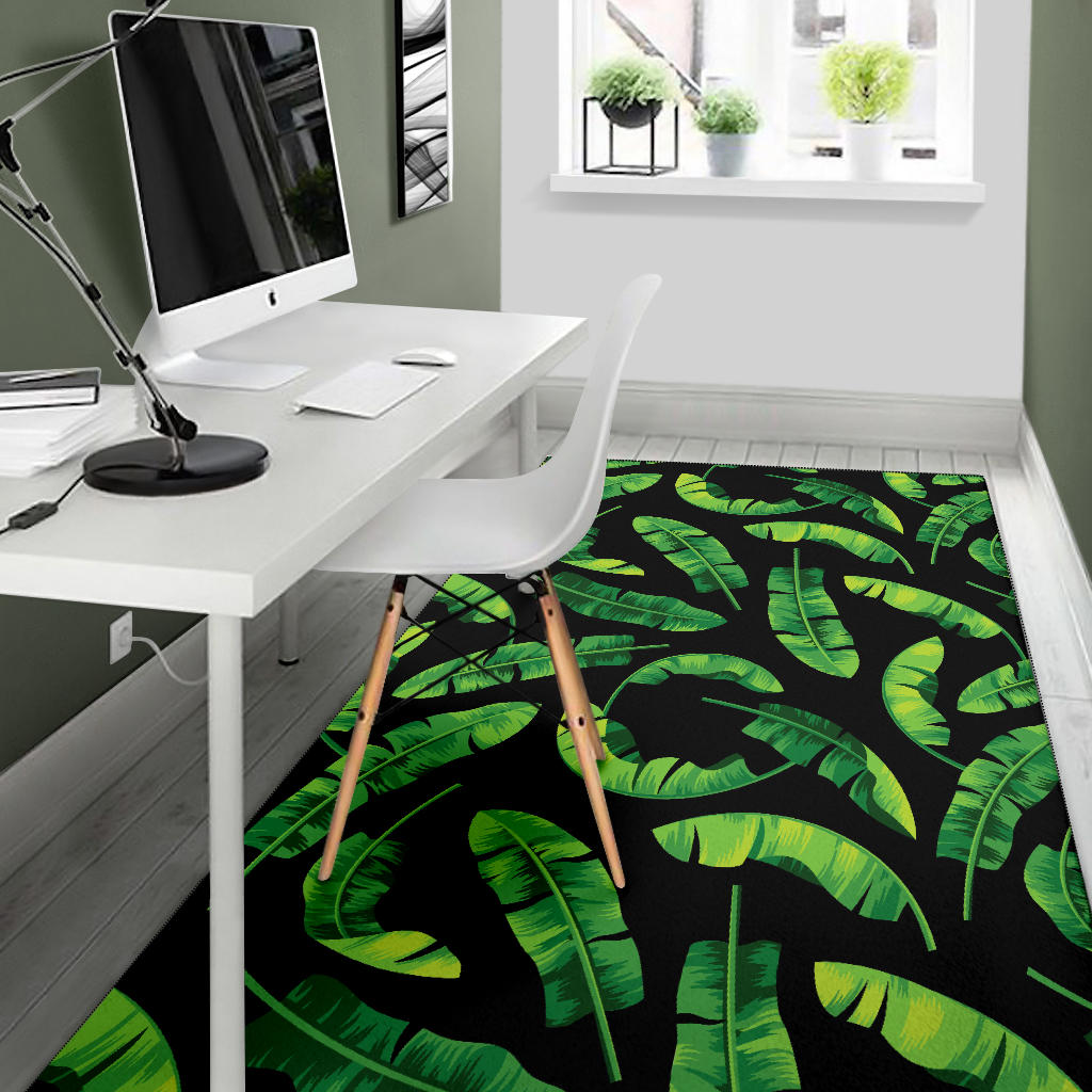 Banana Leaf Pattern Print Design BL02 Area Rugs