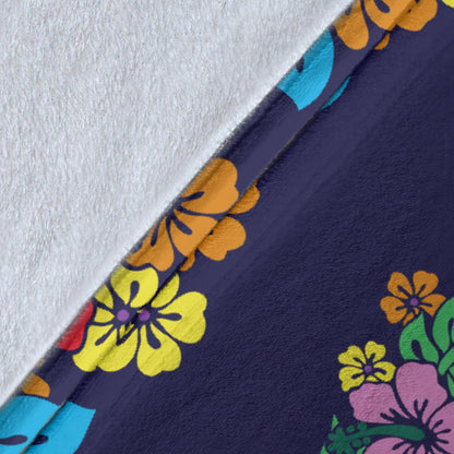 Hawaiian Themed Pattern Print Design H03 Fleece Blanket