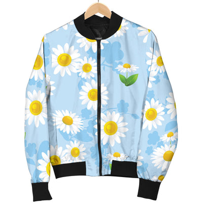 Daisy Pattern Print Design DS010 Women Bomber Jacket