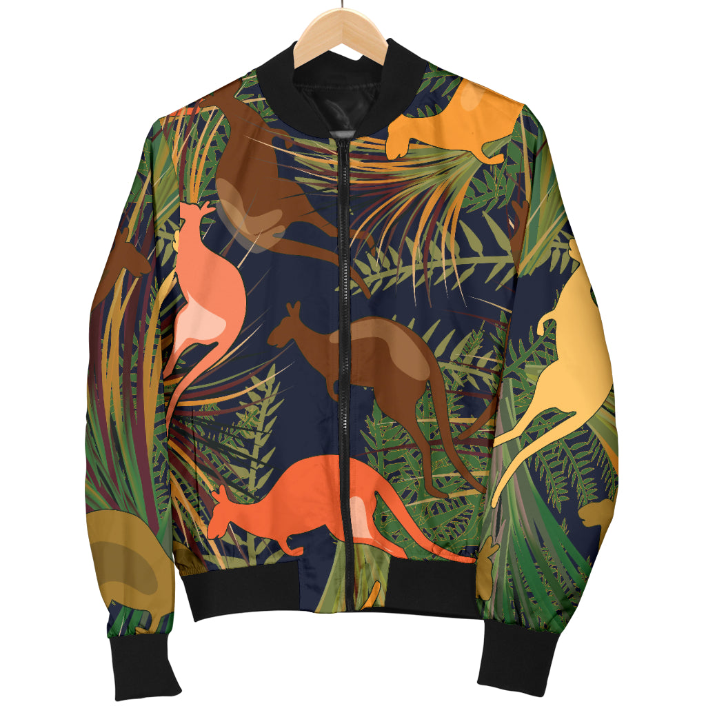 Kangaroos Pattern Print Design 07 Women's Bomber Jacket