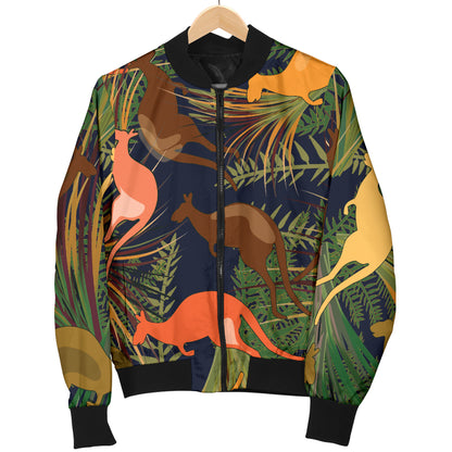Kangaroos Pattern Print Design 07 Women's Bomber Jacket