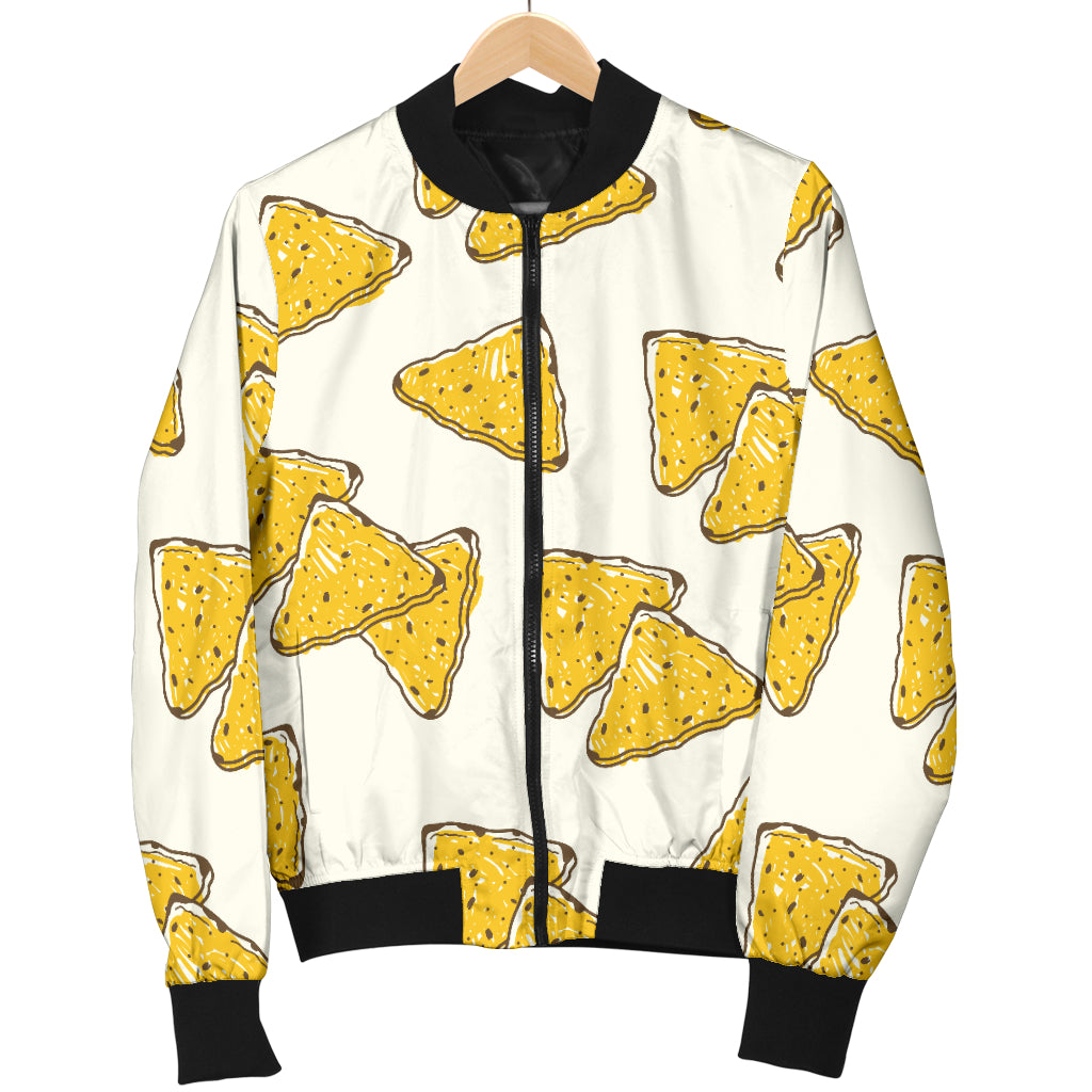 Nachos Pattern Print Design A01 Women's Bomber Jacket