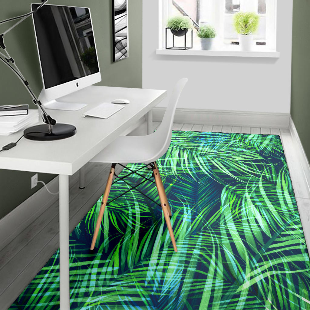 Palm Leaves Pattern Print Design PL02 Area Rugs