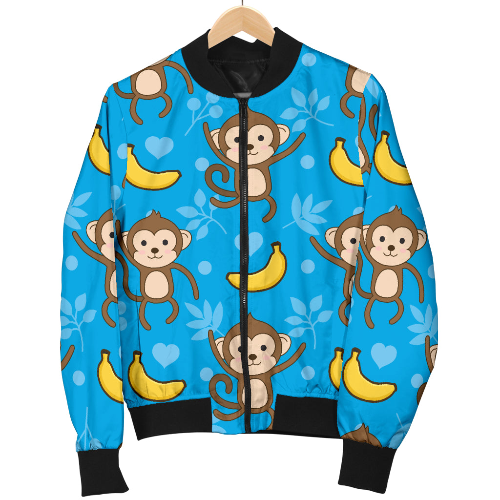 Monkey Pattern Print Design 05 Women's Bomber Jacket