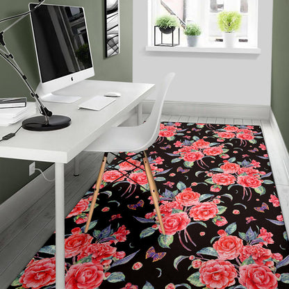 Camellia Pattern Print Design CM03 Area Rugs