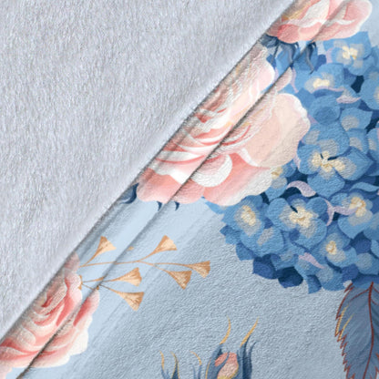 Hydrangea Pattern Print Design HD06 Fleece Blanket