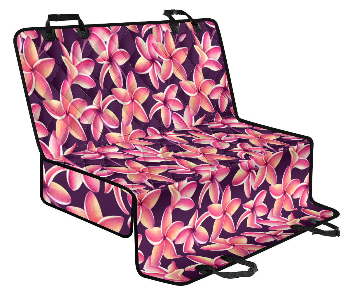 Purple Plumeria Pattern Print Design PM010 Rear Dog  Seat Cover