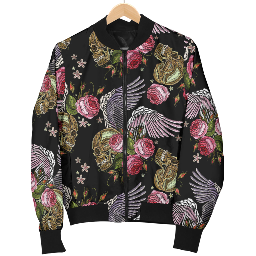 Angel Wings Pattern Print Design 06 Women's Bomber Jacket