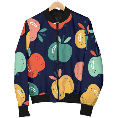 Apple Pattern Print Design AP09 Men Bomber Jacket