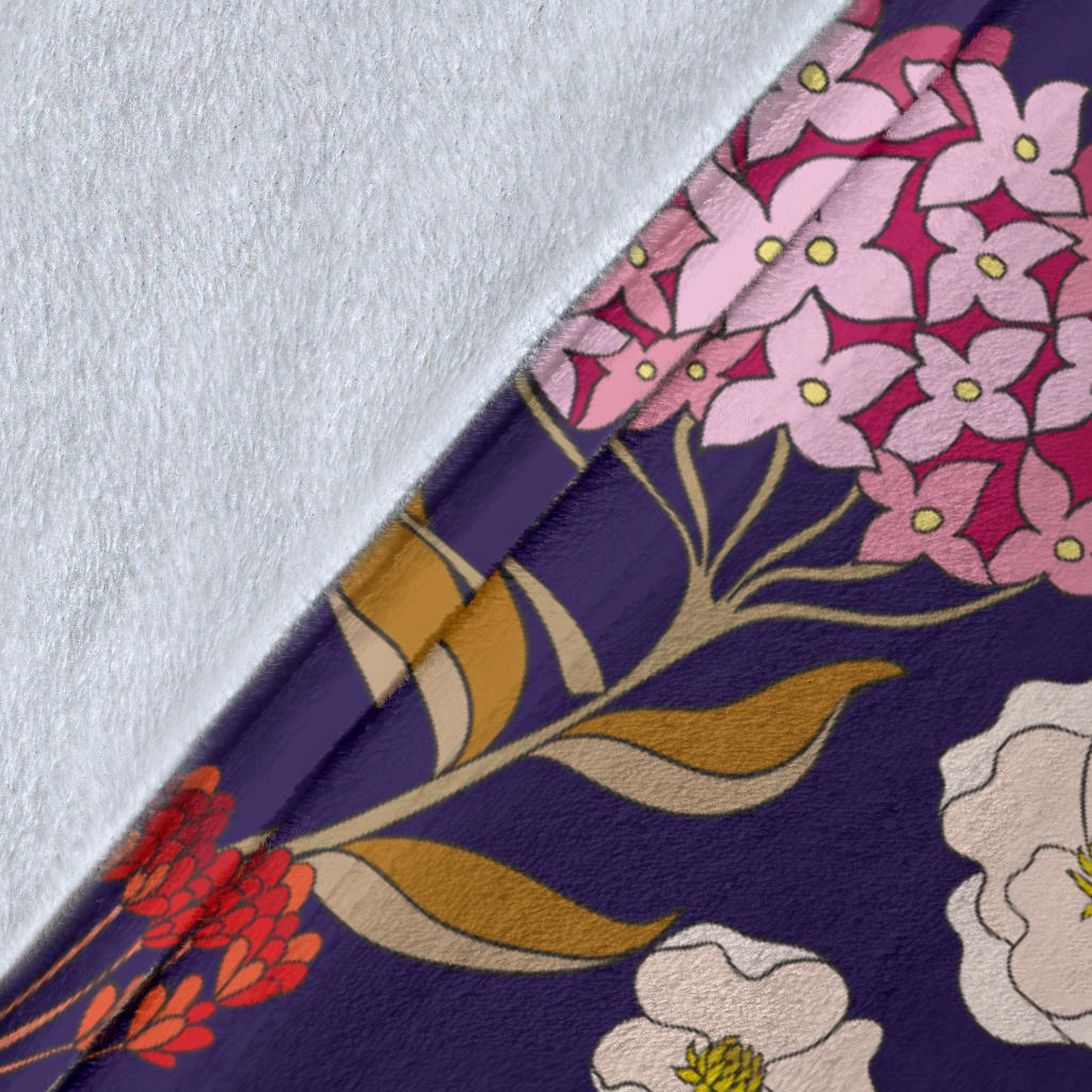 Hydrangea Pattern Print Design HD010 Fleece Blanket