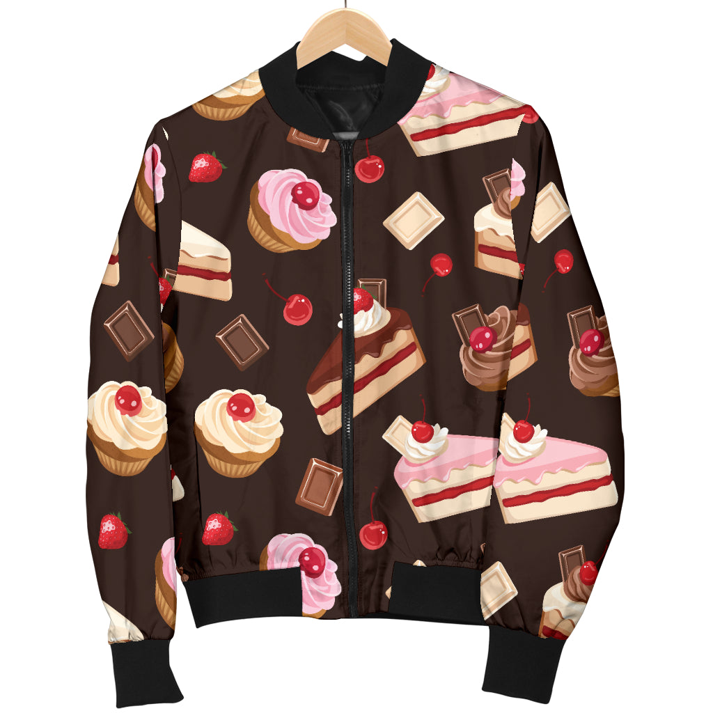 Cake Pattern Print Design 04 Women's Bomber Jacket