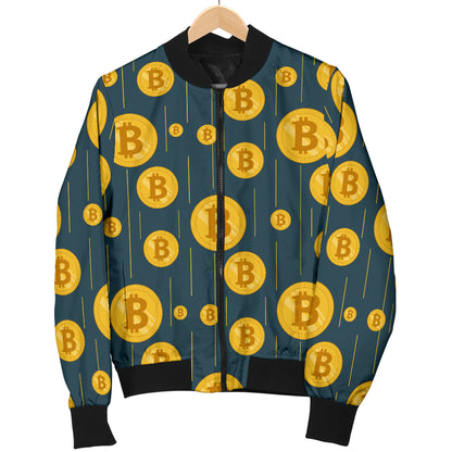 Bitcoin Pattern Print Design 01 Women's Bomber Jacket