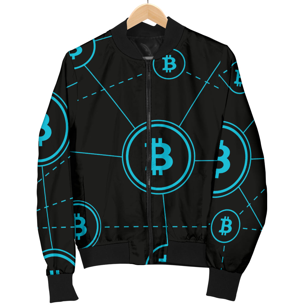 Cryptocurrency Pattern Print Design 01 Women's Bomber Jacket