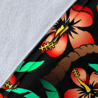 Hawaiian Themed Pattern Print Design H022 Fleece Blanket