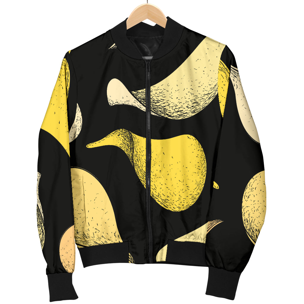 Potato Pattern Print Design A02 Women's Bomber Jacket