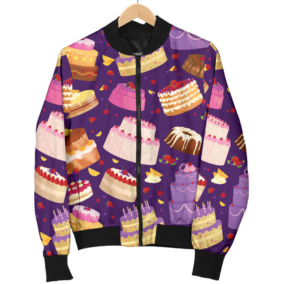 Cake Pattern Print Design 05 Women's Bomber Jacket