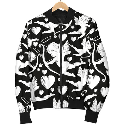 Cupid Pattern Print Design 04 Women's Bomber Jacket