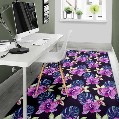 Orchid Pattern Print Design OR010 Area Rugs