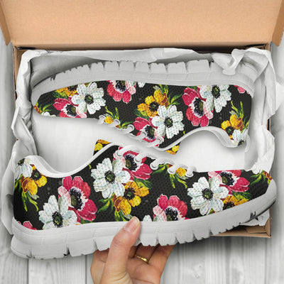 Anemone Pattern Print Design AM07 Sneakers White Bottom Shoes