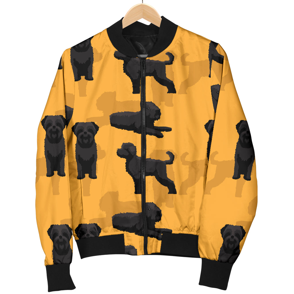 Bouviers des Flandres Pattern Print Design 01 Women's Bomber Jacket