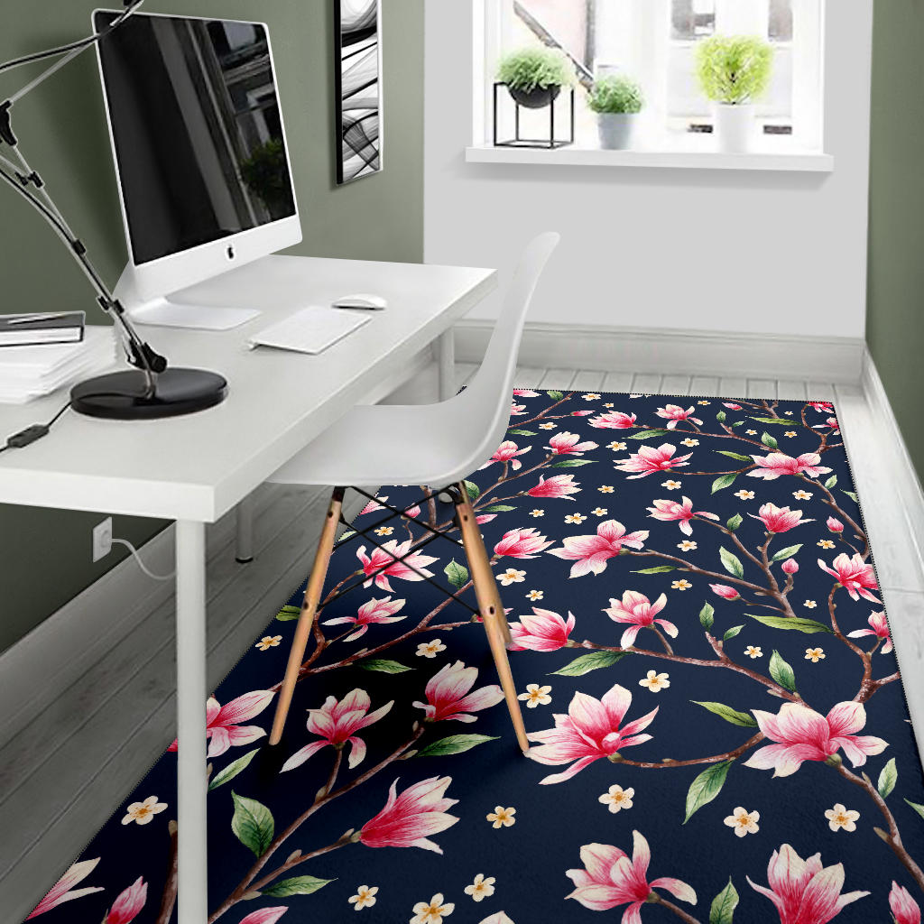 Magnolia Pattern Print Design MAG09 Area Rugs